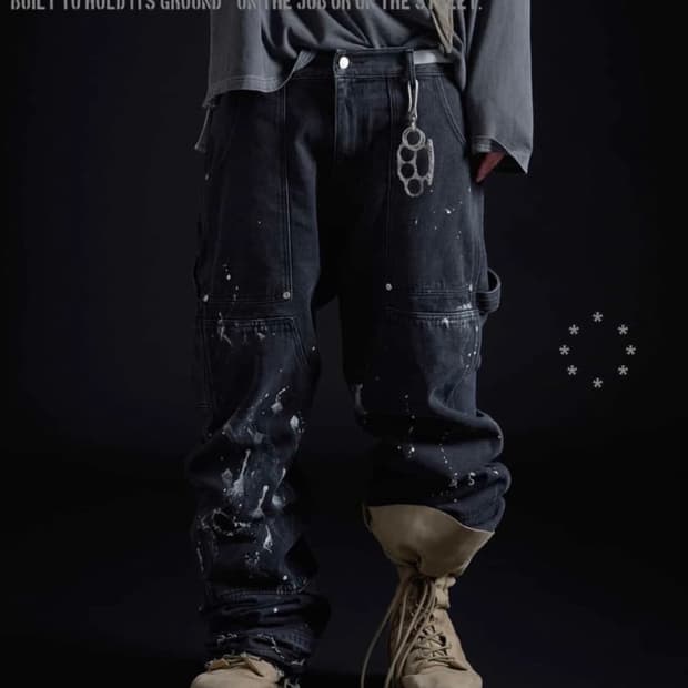 wapworks w049 더블니 카펜터 팬츠