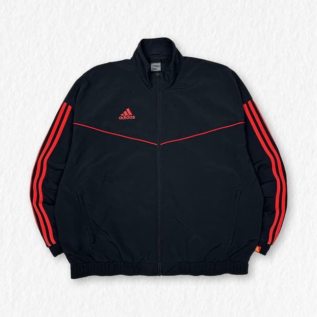 아디다스 바람막이 검정 주황