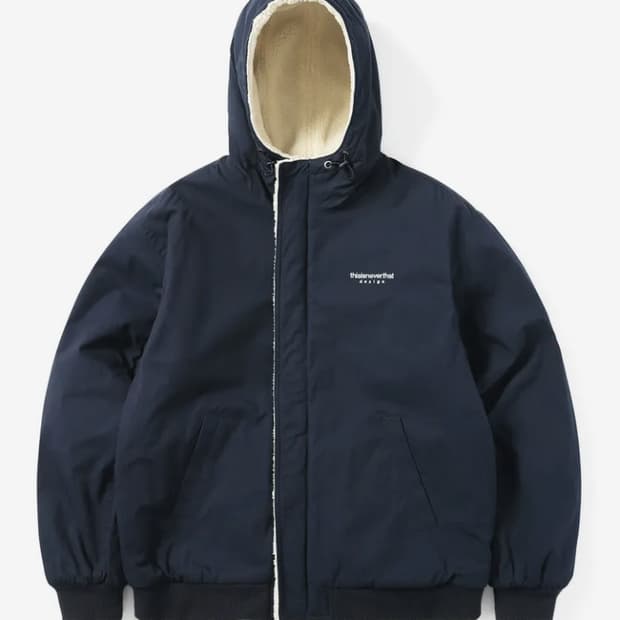 (XL) 디스이즈네버댓 리버시블 쉐르파 패딩 파카 네이비