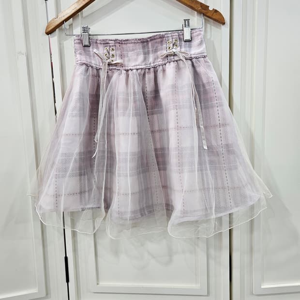 Liz Lisa(리즈리사) 파스텔 체크 튤 스커트