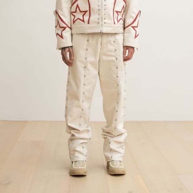 웨스켄 스터드 디테일드 데님 팬츠