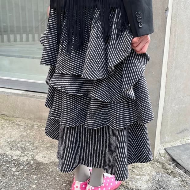 (SS) Comme des Garcons wool frill skirt