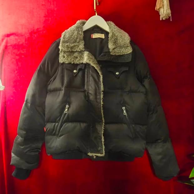 리바이스(Levis) 올드스쿨 카라넥 퍼 오리털 점퍼 90