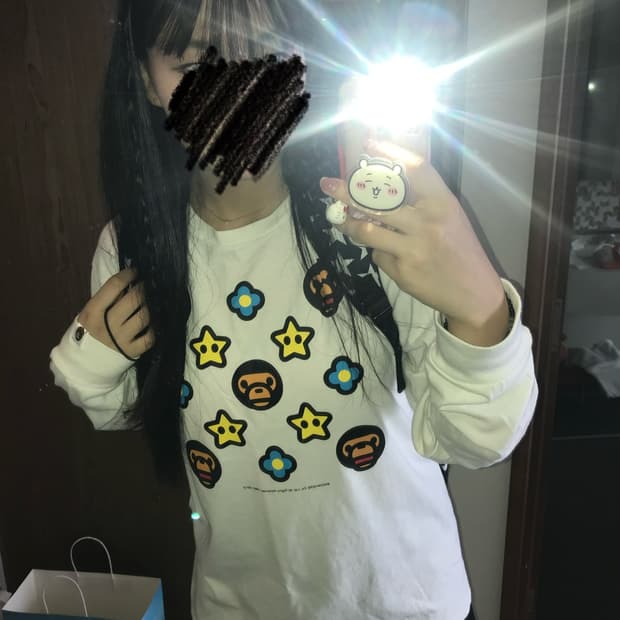 bape 베이비마일로 모노그램 롱슬리브