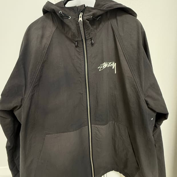 스투시 웨이브 다이 비치 쉘 자켓 블랙 S