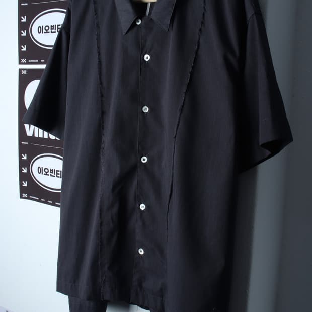 (L-XL) 홉스 반팔 카라 티셔츠 셔츠 남방 디테일-H35612