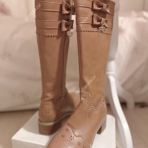 리즈리사 라떼갸루 브라운리본하트챰 부츠 히메카지 y2k 모리핀터깔 대장