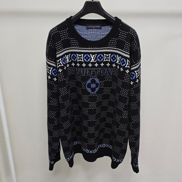 루이비통 자카드 울 풀오버 니트 5L사이즈 115 120 판매