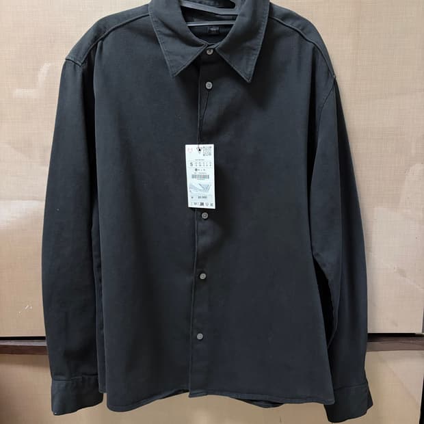 자라 블랙 데님 긴팔 셔츠