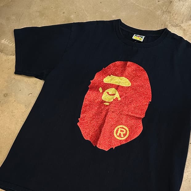 2XL 베이프 글리터 빅에이프 반팔티