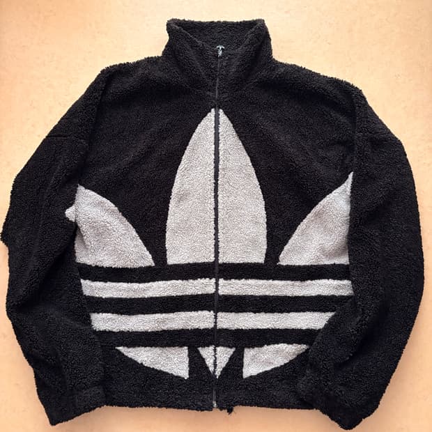 아디다스 빅 트레포일 헤비 자켓 플리스 집업 블랙 2XL