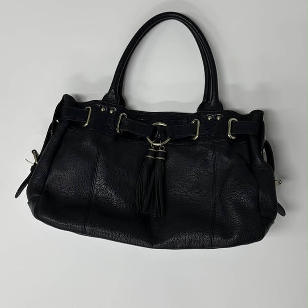 발렌시아가 BB 가죽 테슬 숄더 토트백