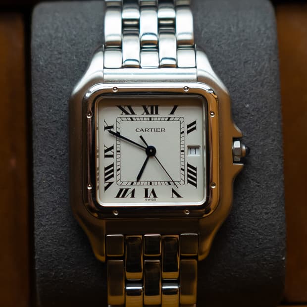 까르띠에 팬더 라지 L 스틸 시계