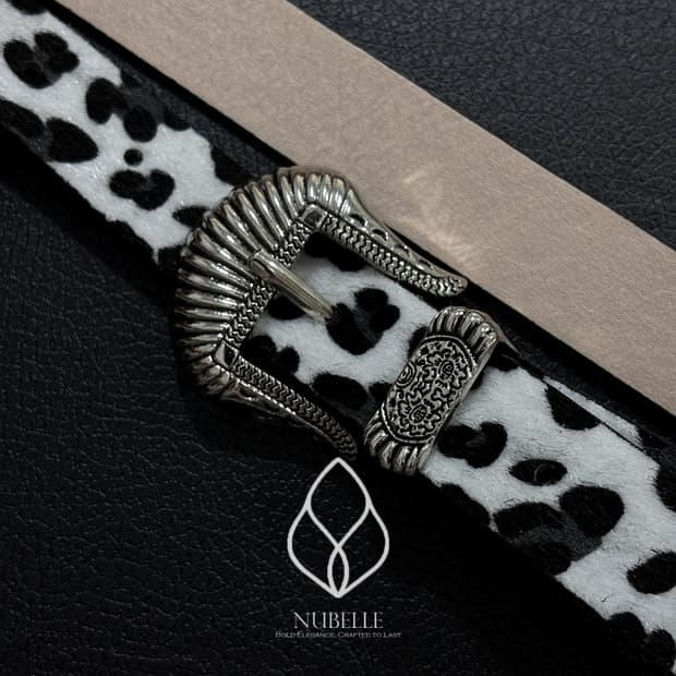 🌗 Leopard western belt / 호피 송치털 웨스턴 벨트