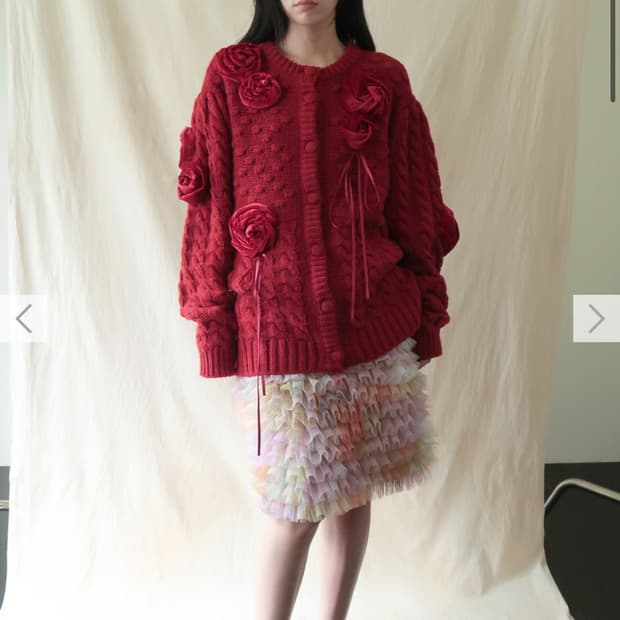 시눈 로즈 볼륨 가디건 (Rosette Volume Cardigan)