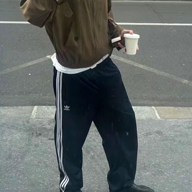 아디다스  배기 핏 파이어버드 트랙 팬츠 블랙 XXL