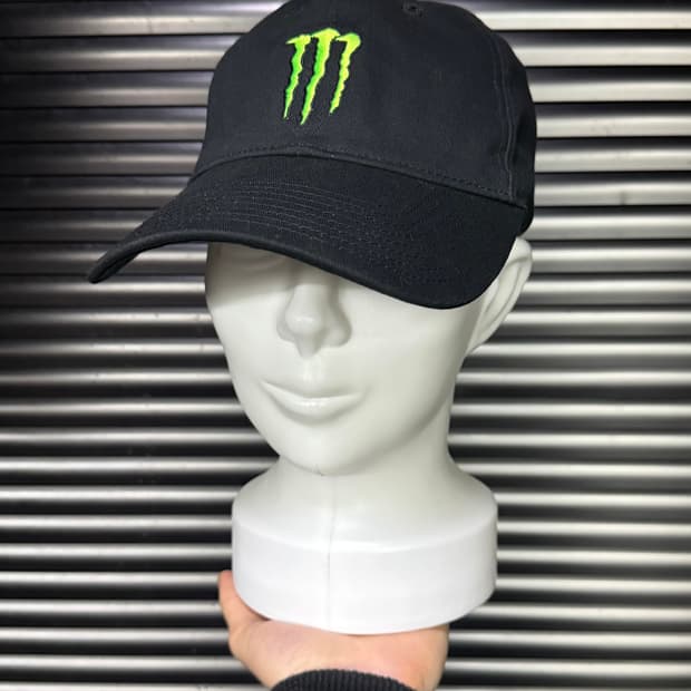 몬스터 에너지 드링크 M 로고 자수 스트릿 펑크 블랙 야구 모자 볼캡