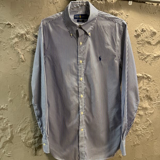 폴로 랄프로렌 POLO  슬림 스트레치 스트라이프 셔츠 블랙 2