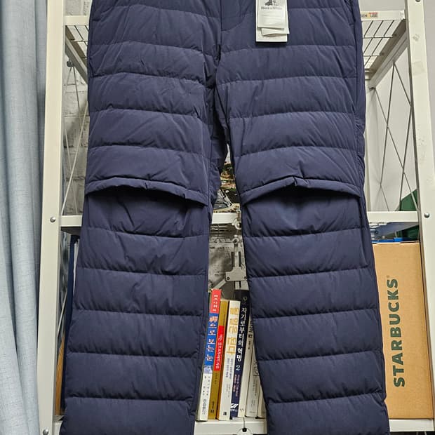 블랙앤화이트 남성 골프패딩바지 37인치 무릎절개 구스겨울골프바지 MM12