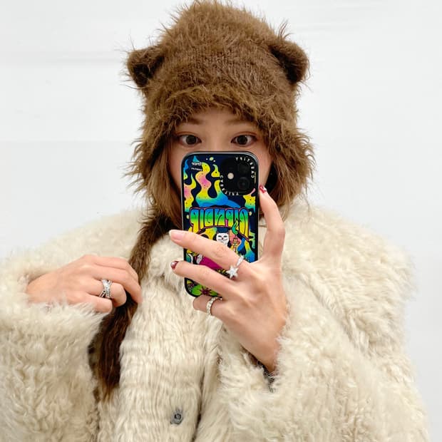 브라운 헤어리 캣 비니