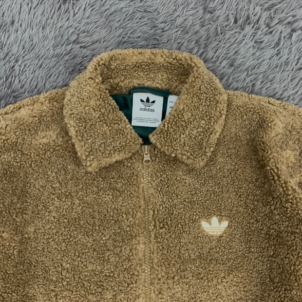 아디다스 파이어버드 브라운 뽀글이 후리스 자켓