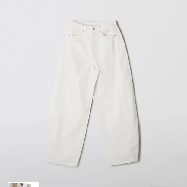 스파오 벌룬 와이드 코튼팬츠 화이트