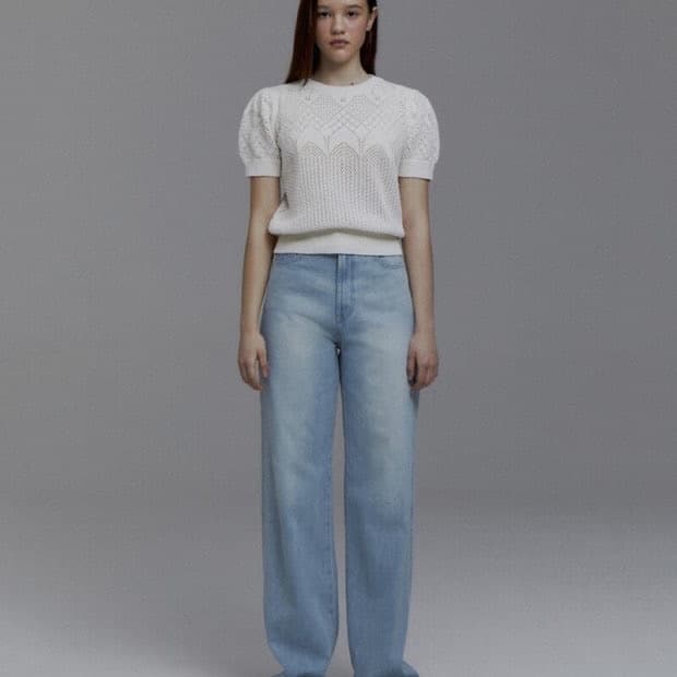 프리베일 코튼 펀칭 니트