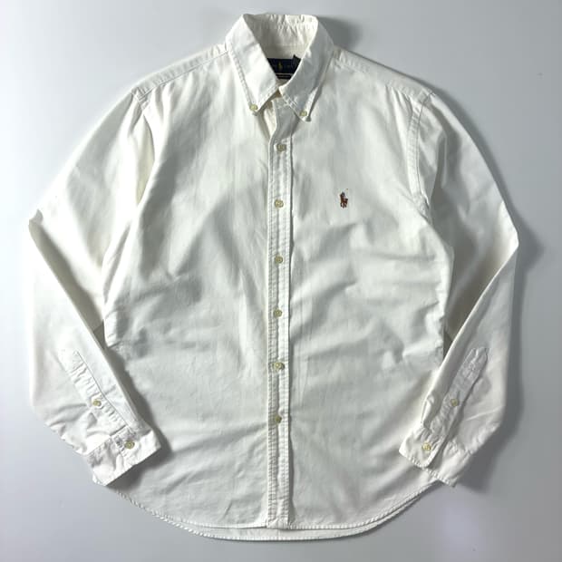 Polo  폴로 랄프로렌 자수 코튼 화이트 옥스퍼드 셔츠 