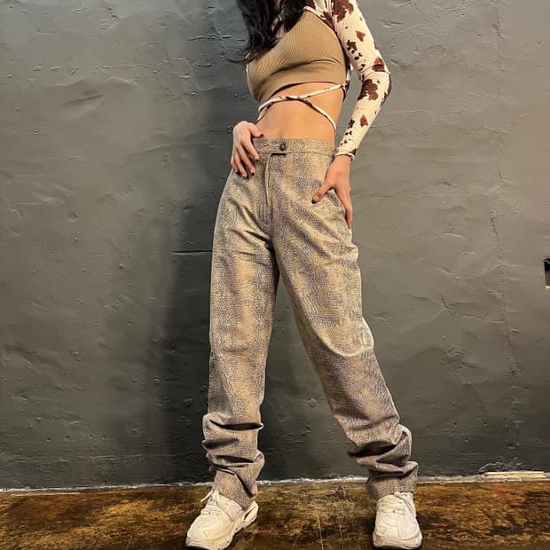 리얼레더 파이톤 팬츠