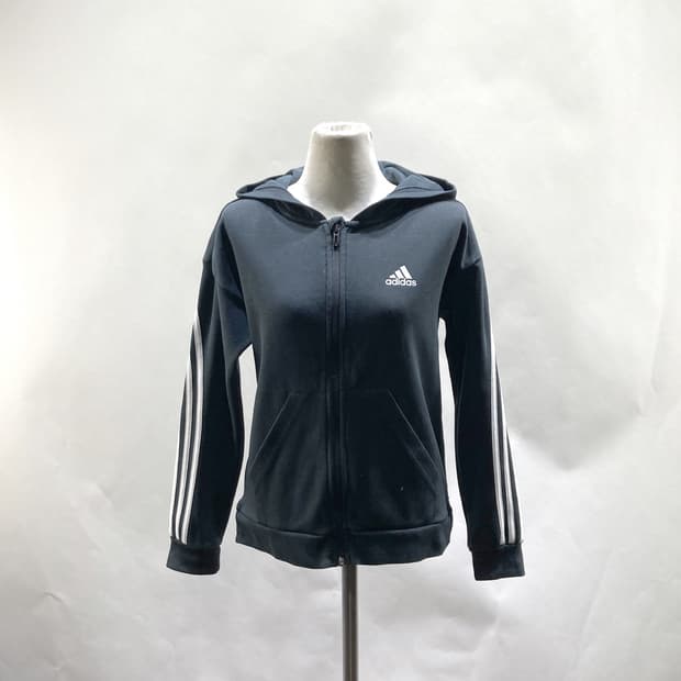 아디다스 키즈 후드집업 블랙 150 