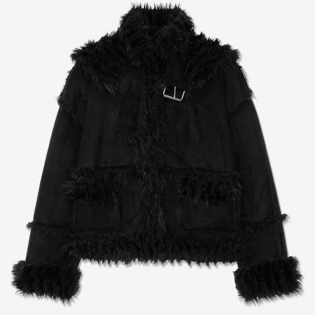 어글리쉐도우 리버시블 퍼자켓 무스탕