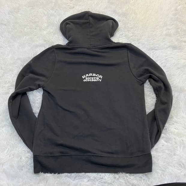 빈티지 바이커 백 자수 차콜 후드 832 y2k 스트릿 모리 갸루 일본빈