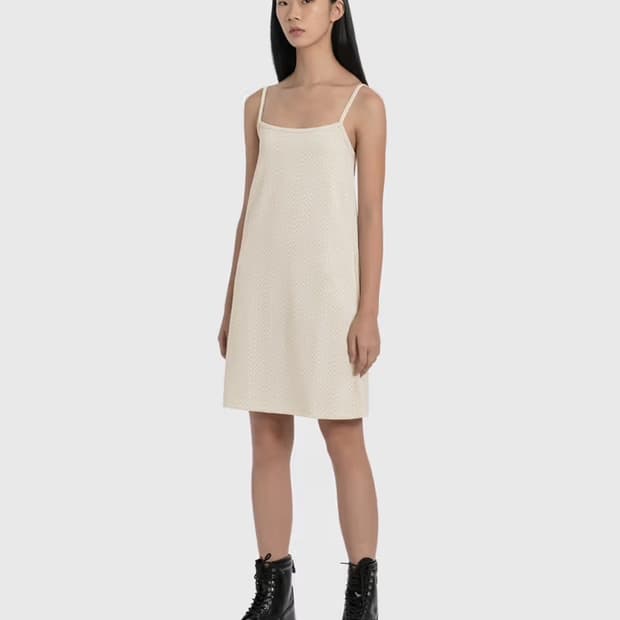 Tonal Jacquard Dress (Ivory)