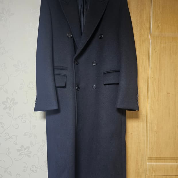 토니웩 더블 브레스티드 체스터필드 코트 블랙