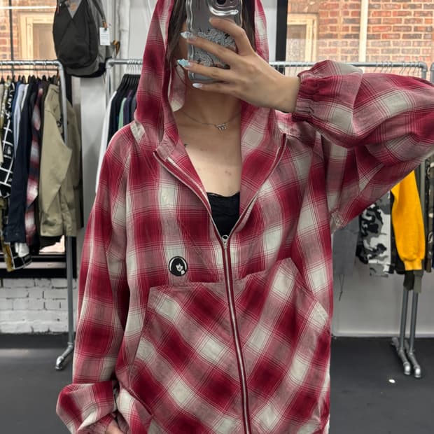 히스테릭 글래머 체크 셔츠 바람막이