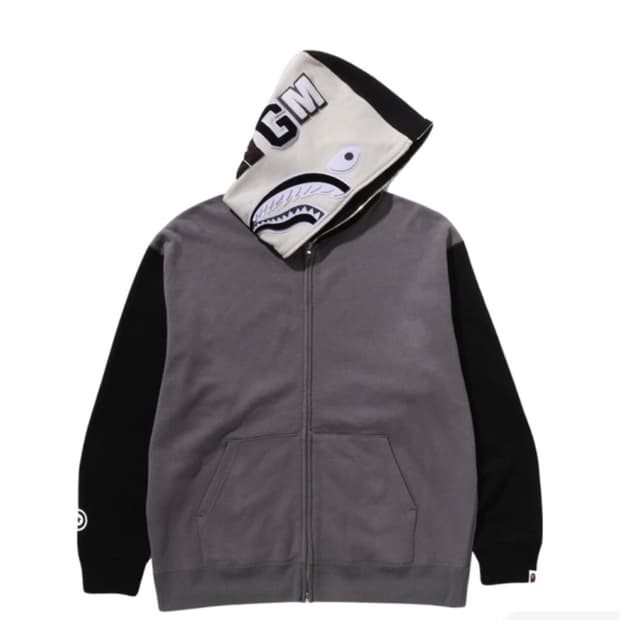 (구해요) 베이프 샤크 릴렉스드 핏 풀 집 후드 블랙 S or M is