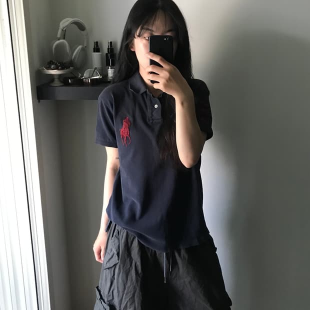 폴로 랄프로렌 빅 포니 로고 네이비 카라티