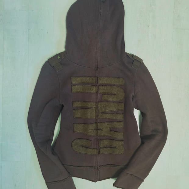 Archive 그런지 브라운 후드집업