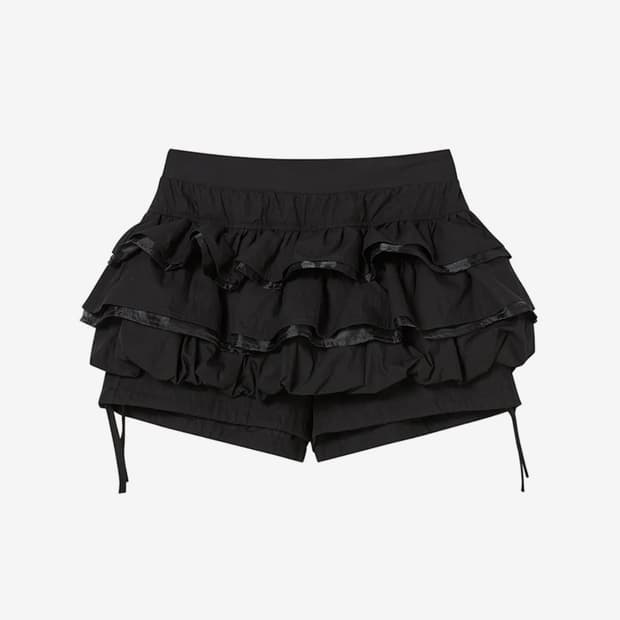 엔와이엑스엑스 벌룬 프릴 스커트팬츠 블랙