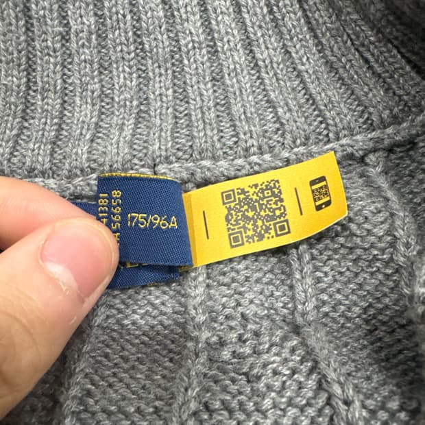 폴로 꽈배기 니트 풀집업(M)