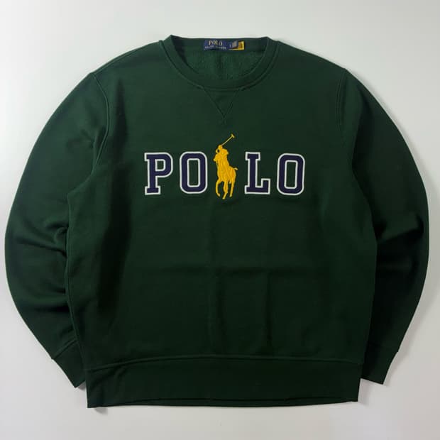 Polo  폴로 랄프로렌 신형 스펠아웃 빅포니 그린 맨투맨 