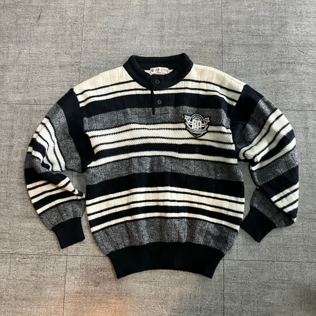 Blackpia 올드스쿨아메카지 스트라이프 니트스웨터