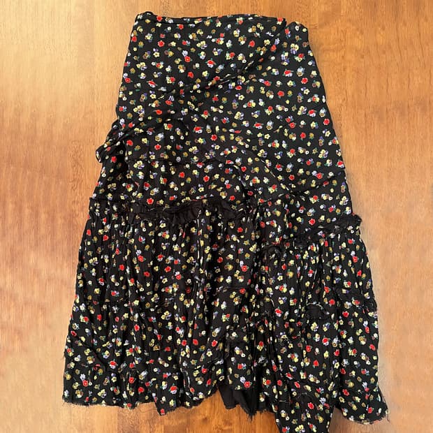 꼼데가르송 플로럴 프린트 랩 스커트