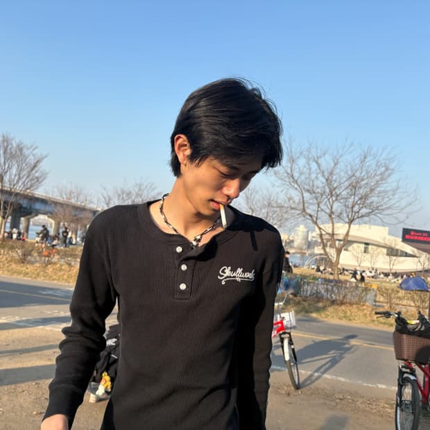 빈티지 와플 롱슬리브 s