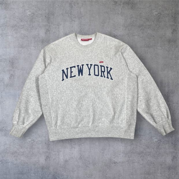 슈프림 Supreme 애쉬그레이 뉴욕 샵 스몰 박스 크루넥 맨투맨 L