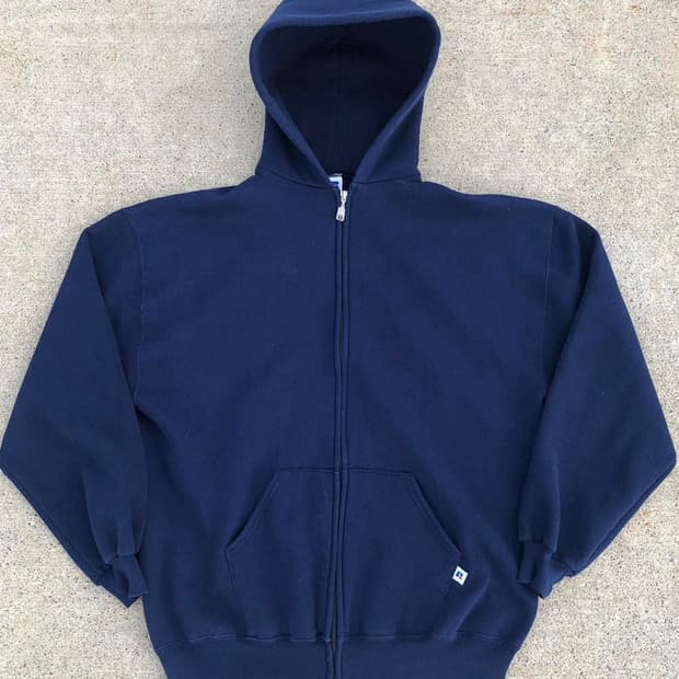 90s USA 러셀 애슬레틱 후드집업 네이비