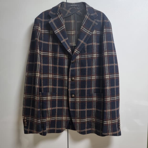 이탈리아 명품 딸리아또레 체크 블레이저 자켓 마이