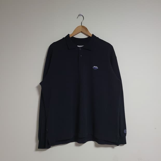 (S) COVERNAT 커버낫 네이비 PK 카라 긴팔 티셔츠