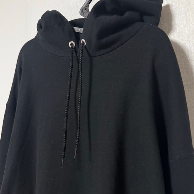 챔피온 무지 블랙 기모 후드티