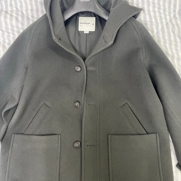 홀리선 하프 후드 코트 m